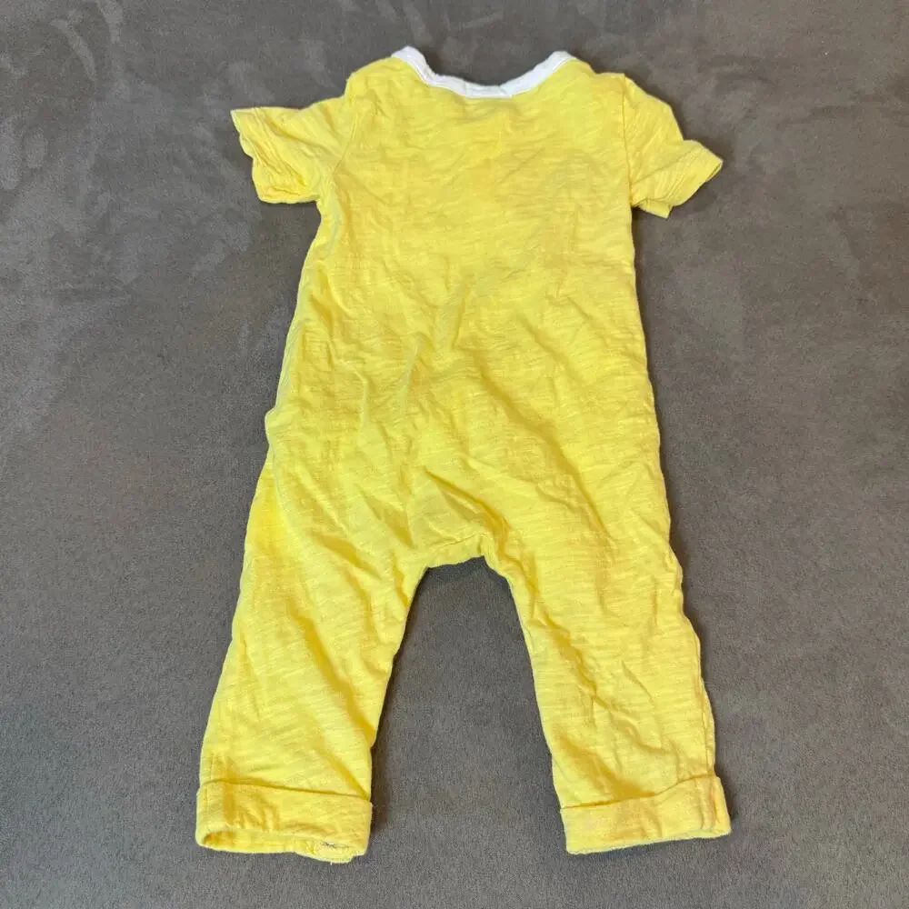 Old Navy Yellow Henley Romper Jumpsuit One Piece Outfit Baby Boys 3-6 Months